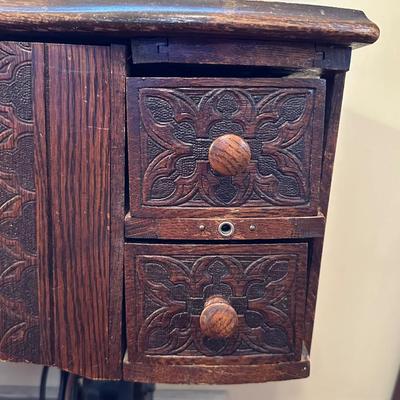 BRUNSWICK TREADLE SEWING MACHINE IN CABINET