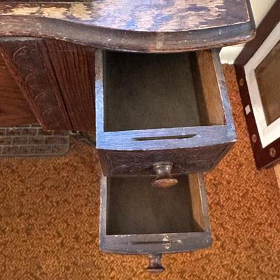 BRUNSWICK TREADLE SEWING MACHINE IN CABINET