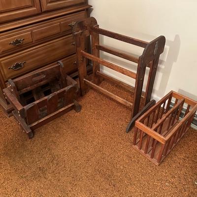 AFGHAN RACK AND MAGAZINE HOLDERS