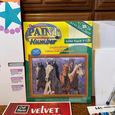 CRAFT KITS, INSTRUCTION BOOKS, ACRYLIC PAINTS AND CANVAS, FISKARS CUTTING CENTER AND MORE