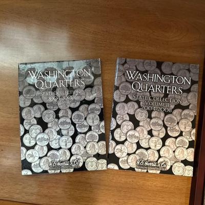50 STATES QUARTER DISPLAY CASE AND EMPTY COIN COLLECTING BOOKS