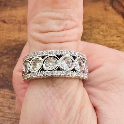 Silver Swarovski Crystal Fashion Ring