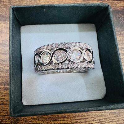 Silver Swarovski Crystal Fashion Ring
