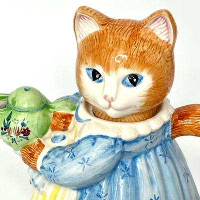 Vintage AVON Cat and Kittens Tea Pot Set with Sugar & Creamer and Salt & Pepper
