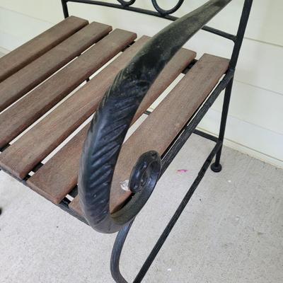 Wrought Iron Arm Chairs and Glass Top End Table (FP-EL)