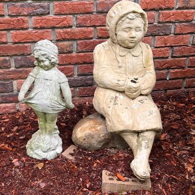 Two Concrete Garden Statues (FP-EL)