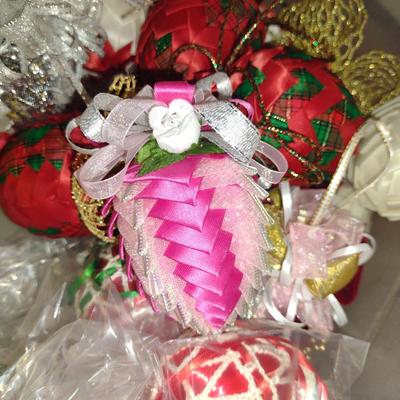 Collection of Vintage Mostly Hand Made Christmas Ornaments (#4) (G)