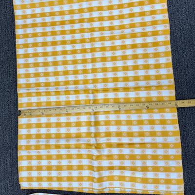 Lot of 3 Vintage Yellow and White Gingham Material Remnants