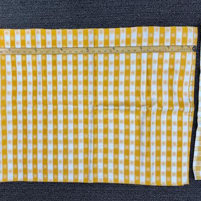 Lot of 3 Vintage Yellow and White Gingham Material Remnants
