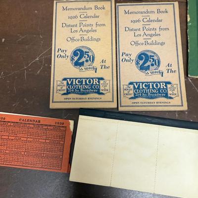 Lot of Vintage/antique memo books and other ephemera