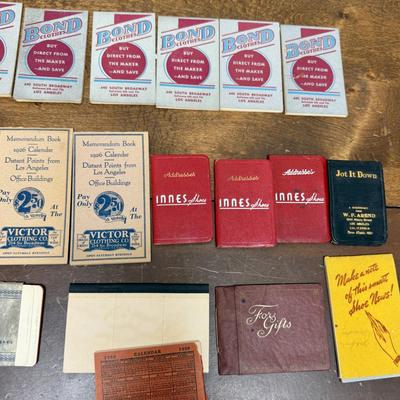 Lot of Vintage/antique memo books and other ephemera