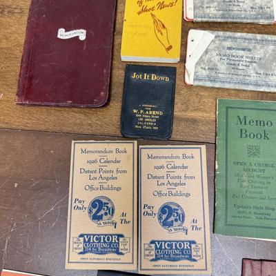 Lot of Vintage/antique memo books and other ephemera