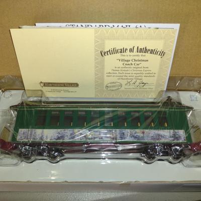 Thomas Kinkade 'Christmas Express' HO Model Train Set (Bradford Exchange)- Five Cars, Engine, Coal Car, Controls, and Track