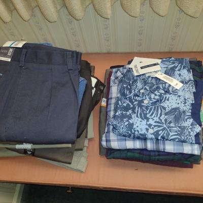 Collection of Men's Clothing- Mostly New with Tags- Approx Size 36 Pants, Size Large Shirt