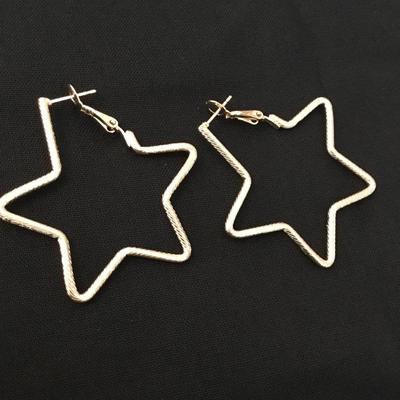 Cute gold tone, star earrings