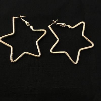 Cute gold tone, star earrings