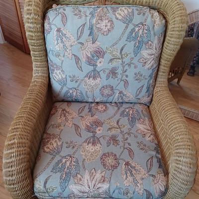 High back Wicker Chair.