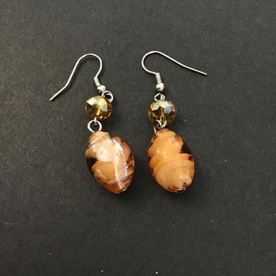 Faceted glass necklace and earring set genuine