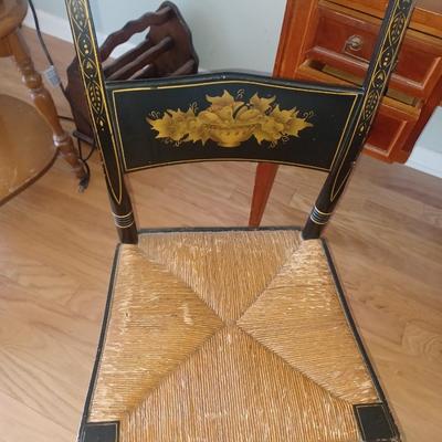 Black and gold wood Chair