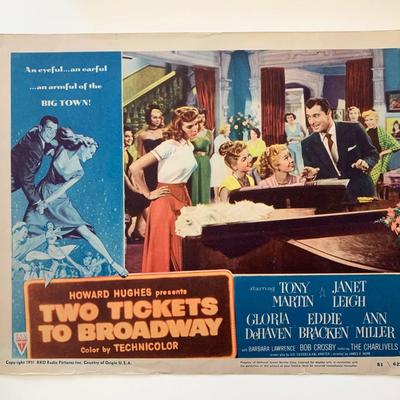 Two Tickets to Broadway original 1951 vintage lobby card