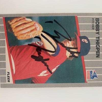Bobby Thigpen signed baseball card
