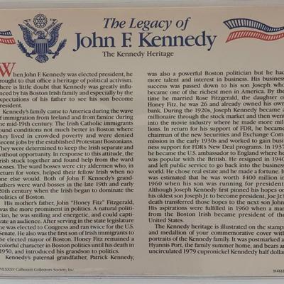 John F. Kennedy commemorative cover with coin