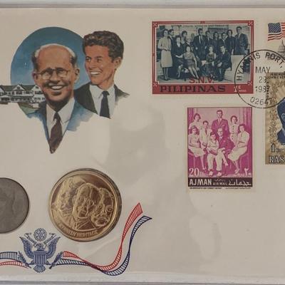 John F. Kennedy commemorative cover with coin