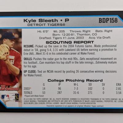 Kyle Sleeth Baseball Trading Card with 2004 Futures Game Game-Worn Jersey Swatch - Bowman First Year #BDP158 2004 -
