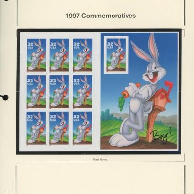1997 Commemorative Bugs Bunny Stamp Sheet
