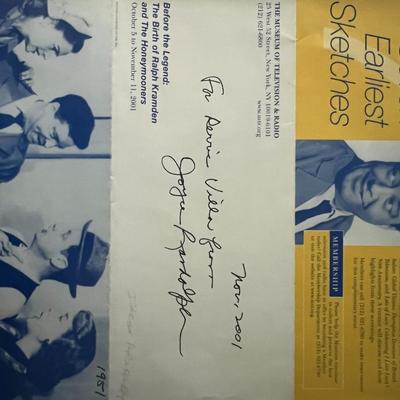 The Honeymooners Joyce Randolph signed flyer