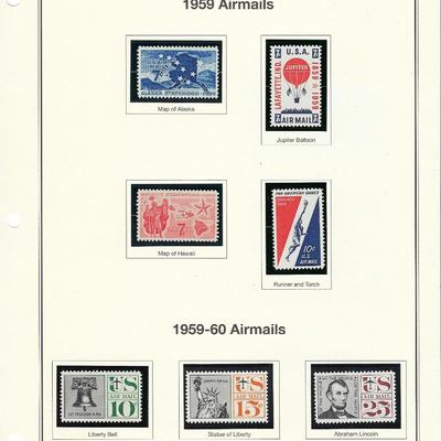 USA 1959-60 Airmails Stamp sheet C53 - C59