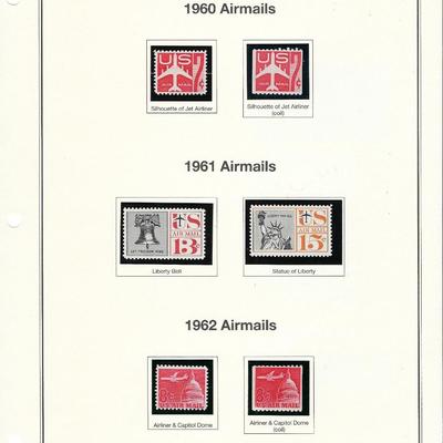 USA 1960-62 Airmails Stamp sheet C60 - C65