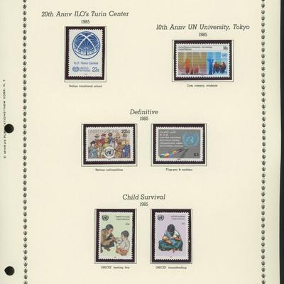 United Nations New York Stamps 1985
