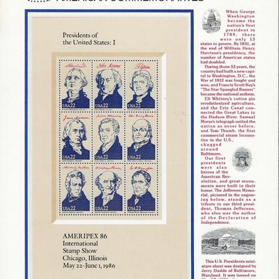 American Commemorative Stamps: Presidents of the United States Part I