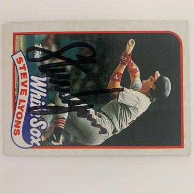 Steve Lyons signed baseball card