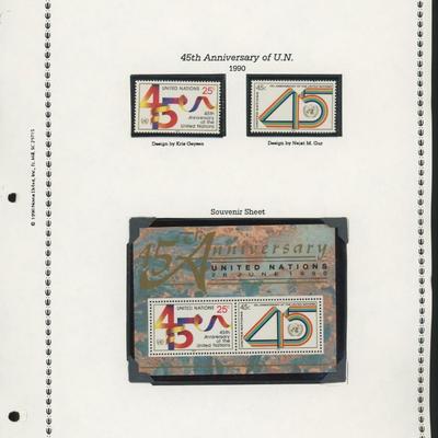 United Nations New York Stamps 1990
