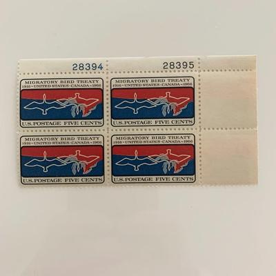 1966 5c Migratory Bird Treaty Plate Block of Stamps