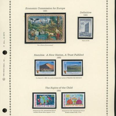 United Nations New York Stamps 1991