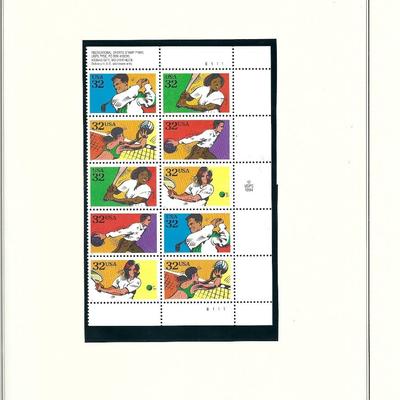 1995 US stamp collector sheet featuring Recreational Sports stamps