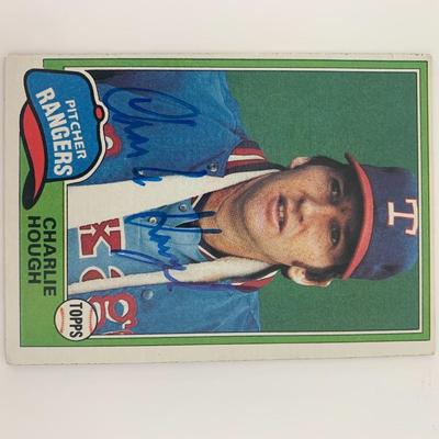 Charlie Hough signed baseball card