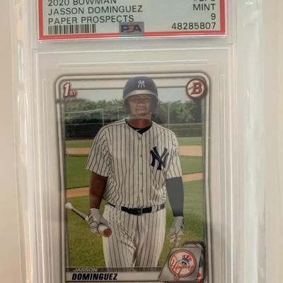 2020 Bowman Jasson Dominguez Paper Prospects PSA 9 Yankees