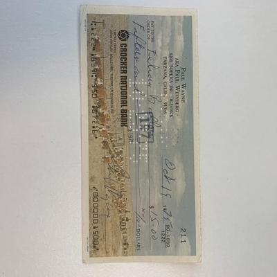 Threes Company Paul Wayne signed check