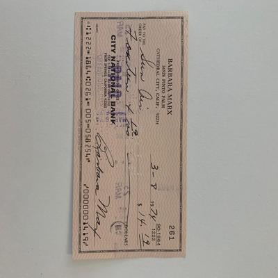 Barbara Marx signed check