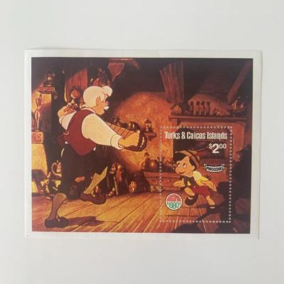 Pinocchio - Turks & Caicos Souvenir Stamp Sheet - Christmas 1980