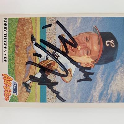 Bobby Thigpen signed baseball card