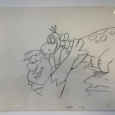 The Flintstones original hand drawn artwork for cartoon