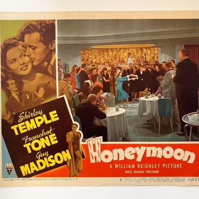 Honeymoon original 1947 vintage lobby card