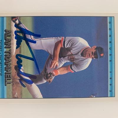 Alan Trammell signed baseball card