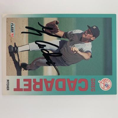 Greg Cadaret signed baseball card