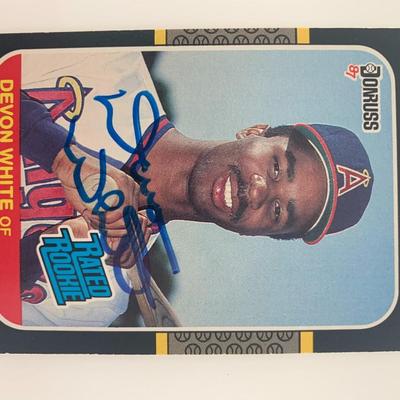 Devon White signed baseball card